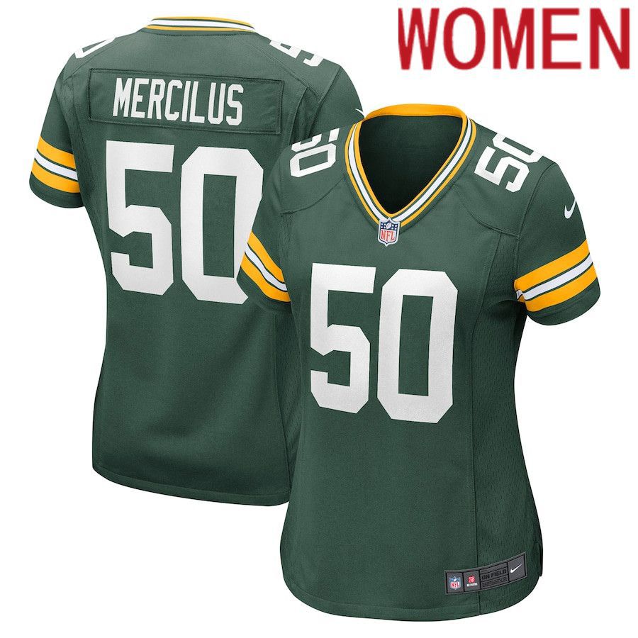 Women Green Bay Packers 50 Whitney Mercilus Nike Green Game NFL Jersey